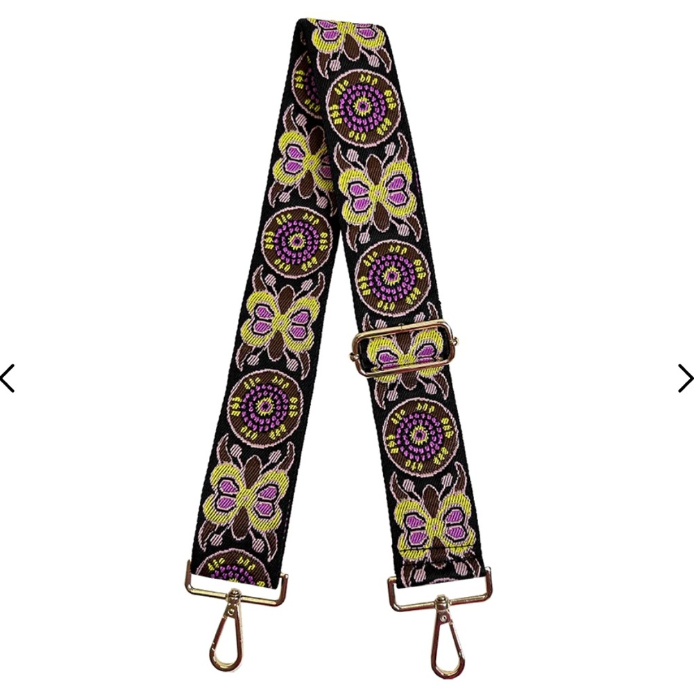 Ahdorned Foulard Interchangeable Woven Bag Strap Black Brown Pink Yellow